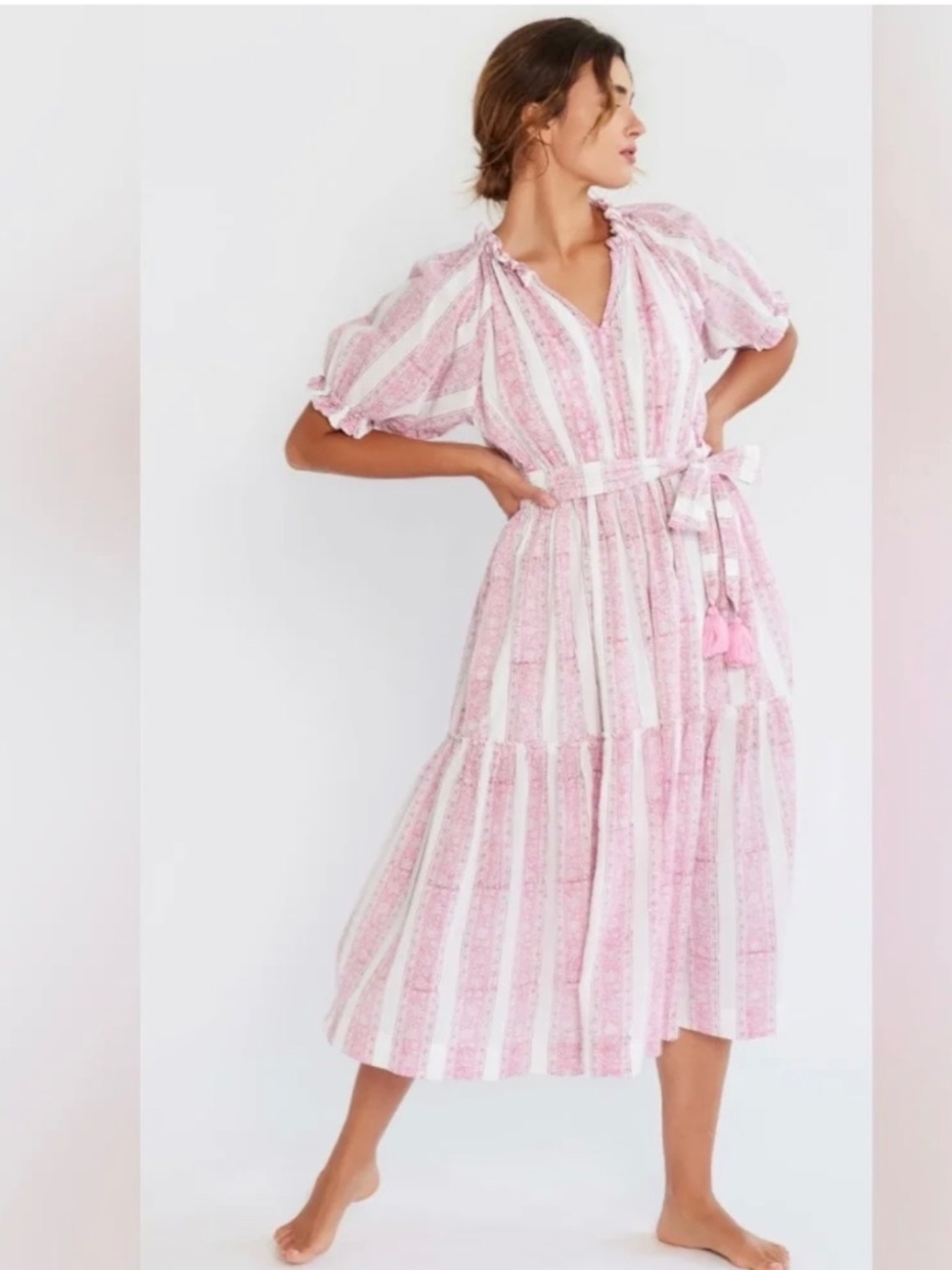 Mille Zoe Dress Pink Jaipur Floral XS